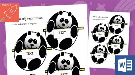 Teachers Pet Editable Panda Labels