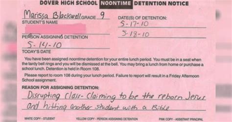20 hilarious detention slips