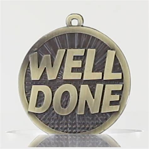 Well Done Medal 50mm Academic Au