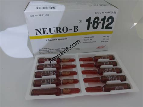 Neuro B X 50 Ampoules B1 B6 B12 3 Ml Trade Pack Ampavit And B124u