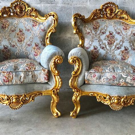 1940s vintage baroque rococo seating set of chairs a pair chairish