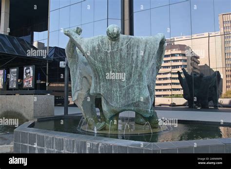 Statues In Front Of Joburg Theatre Called The Playmakers By Ernest