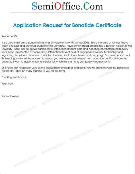 Requisition letter to college for a bonafide certificate. Application For Issue Of Bonafide Certificate