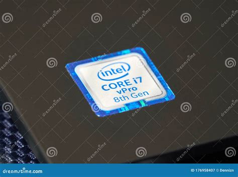 Label Of Intel Mobile Cpu Central Processor Unit I7 8th Generation