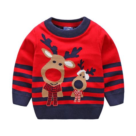 Cartoon Christmas Baby Sweater Cute Elk Pattern Children Sweater Boys