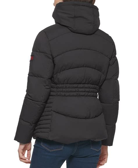 Tommy Hilfiger Womens Knit Hooded Puffer Coat And Reviews Coats