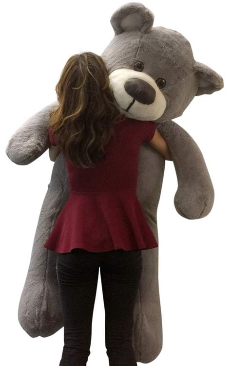 Big Plush Giant Gray 5 Foot Teddy Bear Soft Silver Color Large Etsy