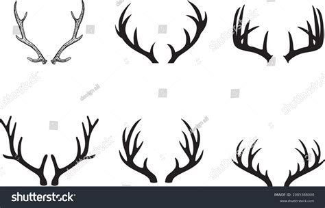20357 Deer Antler Outline Görseli Stok Fotoğraflar Ve Vektörler