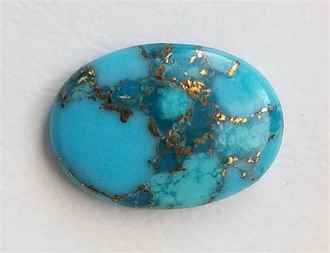 Ct Genuine Blue Mojave Copper Turquoise Oval Cut Loose Gemstone