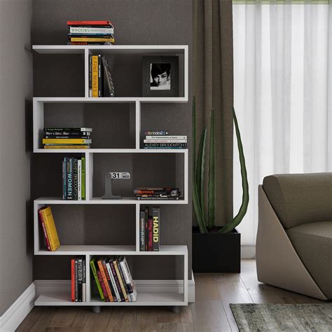 Modern Geo Bookshelf Modern Bookcase Bookshelves Solid Wood Shelves