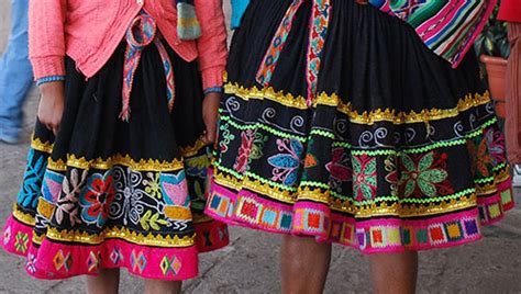 peruvian pollera striking wide skirt adorned with colorful weavings