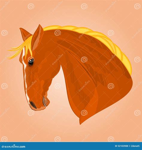 The Red Horse Stallion Head Vector 52103988