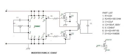 Pure Sine Wave Inverter Circuit Using Ic 4047 Homemade Circuit Projects