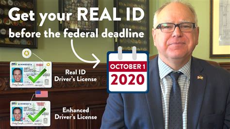 Governor Tim Walz Get Your Real Id By Oct 1