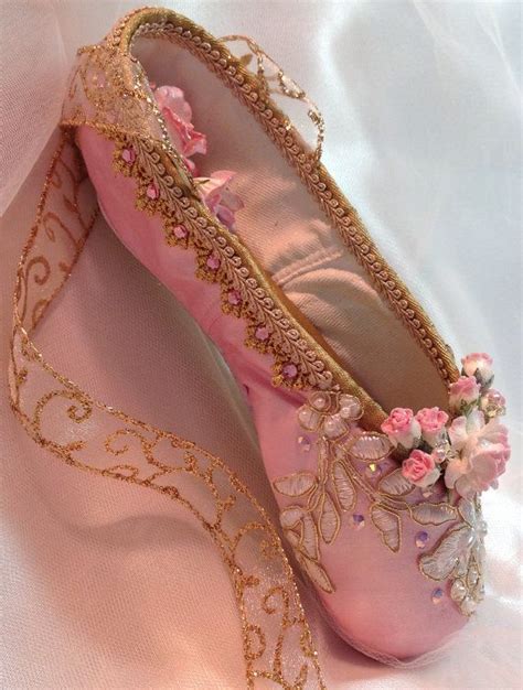 Pink And Gold Sugarplum Fairy Decorated Pointe Shoe Etsy Elegant