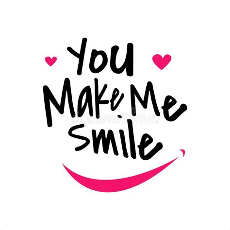 you make me smile lettering letter of inspirational positive quote vector simple funny hand