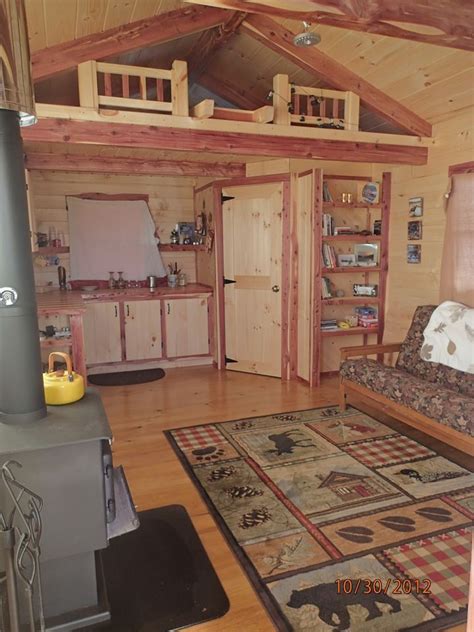 He's building house from one of my free tiny house plans, the 12′ x 24′ homesteader's cabin. deluxe lofted barn cabin interior | ... & 96 s/f loft) this style cabin is popular due to the ...