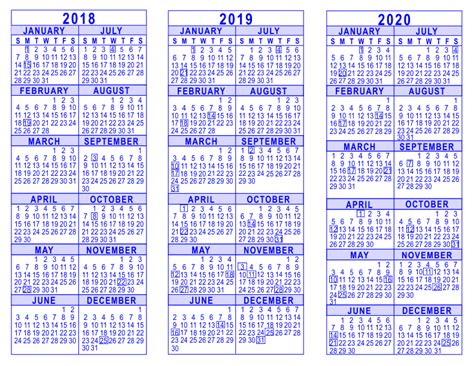 Semua media kecuali (radio) malaysia: 2018 2019 2020 3 Year Calendar