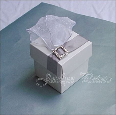 Items Similar To Elegant White Wedding Favor Boxes Silver Rhinestone