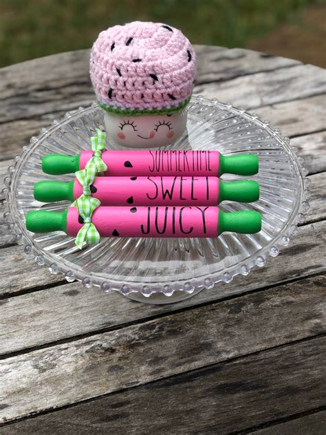 Pink Watermelon Mini Rolling Pin Watermelon Tiered Tray Etsy