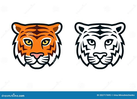 Cartoon Tiger Head Stock Vector Illustration Of Color 202717695