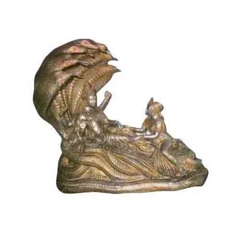 Golden Gold Plated VK Metal Metal Lord Vishnu Statue For Interior