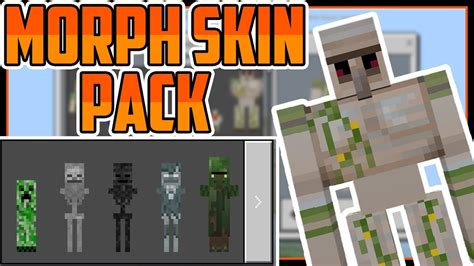 Minecraft Bedrock Morph Skin Pack Become Any Mob Youtube