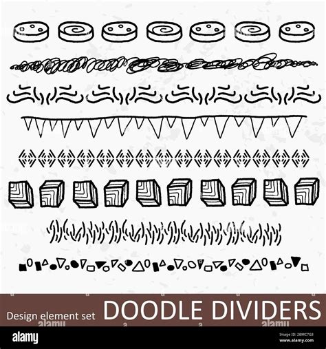 collection of decorative borders illustration doodle divider or text break clipart group set