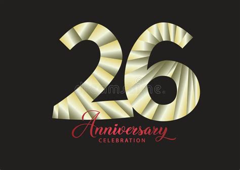 26 Year Anniversary Celebration Logotype Vector 26 Number Design 26th