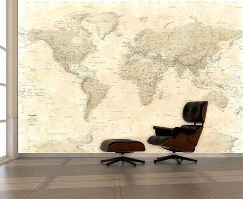 Huis Giant Map Of The World Photo Wall Mural Wallpaper World Map 400cm