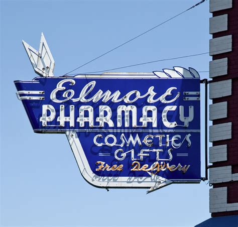 Elmore Pharmacy Vintage Neon Signs Old Neon Signs Retro Sign