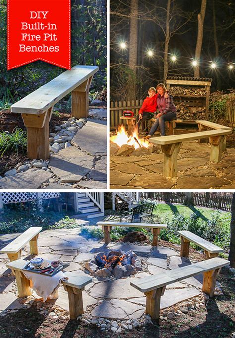 16 incredible diy ideas for outdoor fire pit and fireplace. DIY Built-In Fire Pit Benches - Pretty Handy Girl