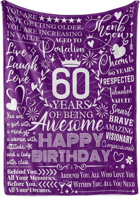 innobeta 60th birthday ts bed flannel plush blankets birthday presents for women
