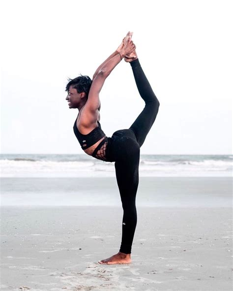 Natarajasana King Dancer Pose On Folly Beach By Local Atlanta Yoga Instructor Featured In Alo