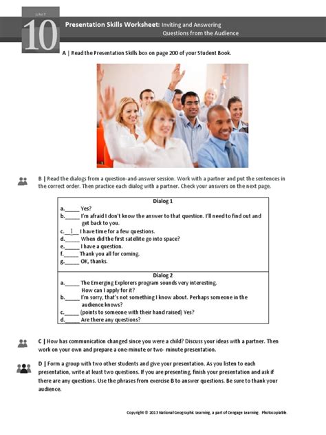 Pw1 Unit 10 Presentation Skills Worksheet Pdf Human