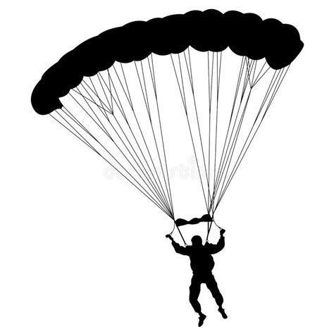 Placez Le Parachutiste Vecteur De Parachutage De Silhouettes
