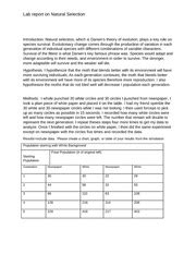 Quantitative representation of natural selection. Lab report on natural selection - Lab report on Natural ...
