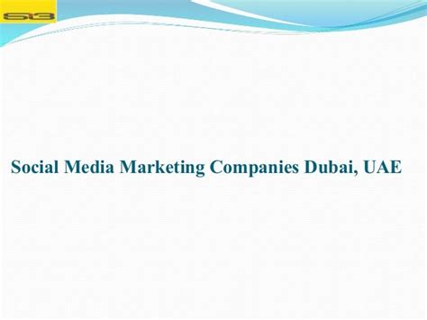 Social Media Marketing Companies Dubai Uae
