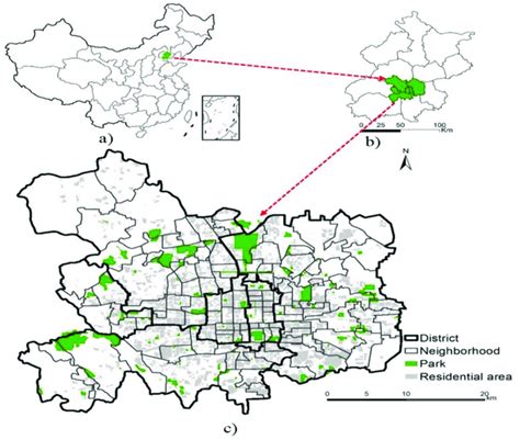 Parks And Neighborhoods In The Six Districts Of Beijing A The