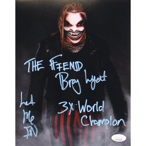 Bray Wyatt Signed WWE 8x10 Photo Inscribed Let Me In The Fiend