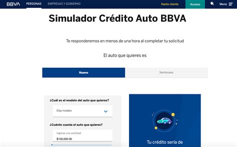 Simulador Crédito Automotriz De Bbva México Comparecredito