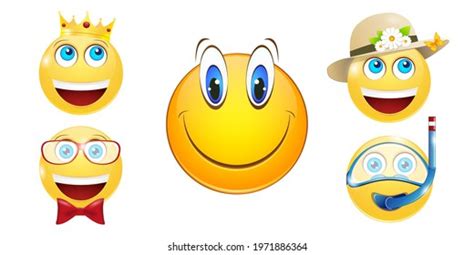 Weekdays Emoticon Icons Love Emoji Set Stock Vector Royalty Free