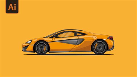 Adobe Illustrator Flat Vector Sports Car Illustration Youtube