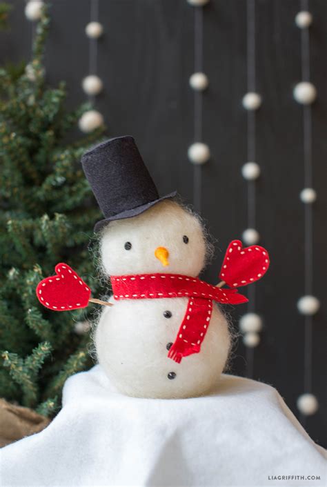 How To Make A Felted Wool Foam Snowman Lia Griffith