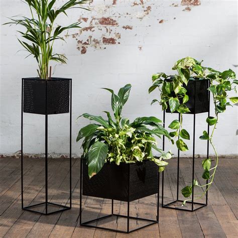 Ideal for bringing style and natural beauty to your home, deck, or patio. Perforated Planter Box Tall Black | Plant decor, Planter ...
