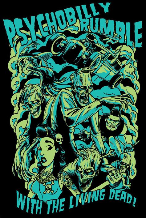 Psychobilly Rumble Shirt Design Psychobilly Grunge Art Rockabilly Art