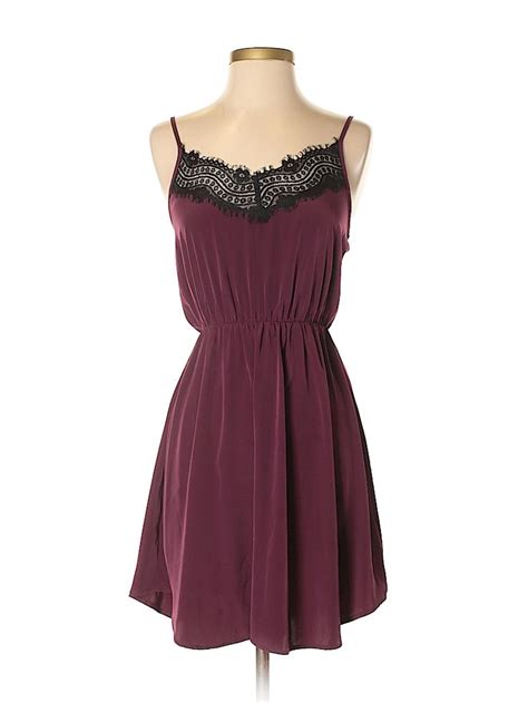 Audrey 100 Polyester Lace Burgundy Casual Dress Size S 58 Off