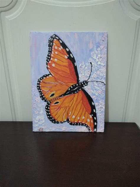 Monarch Butterfly Oil Painting Wall Art Original Oil Painting Etsy
