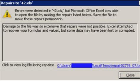 Ms Excel File Cant Repair Error Techyv Com