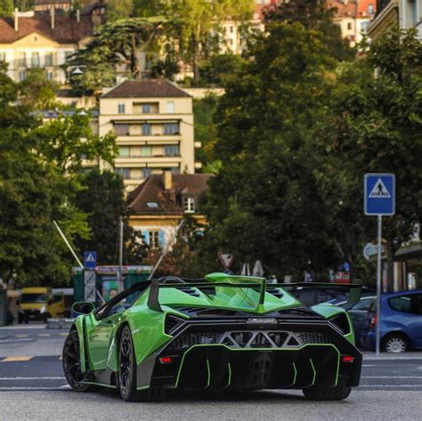 Lamborghini Veneno Roadster Painted In Verde Miura W Exposed Carbon